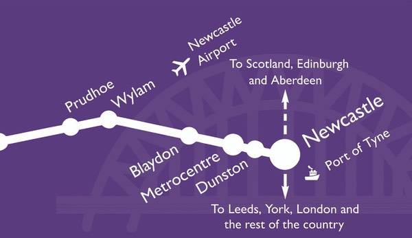 Map connections at Newcastle