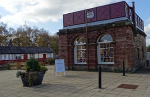 The Water Tower with platform 2 buildings in the background